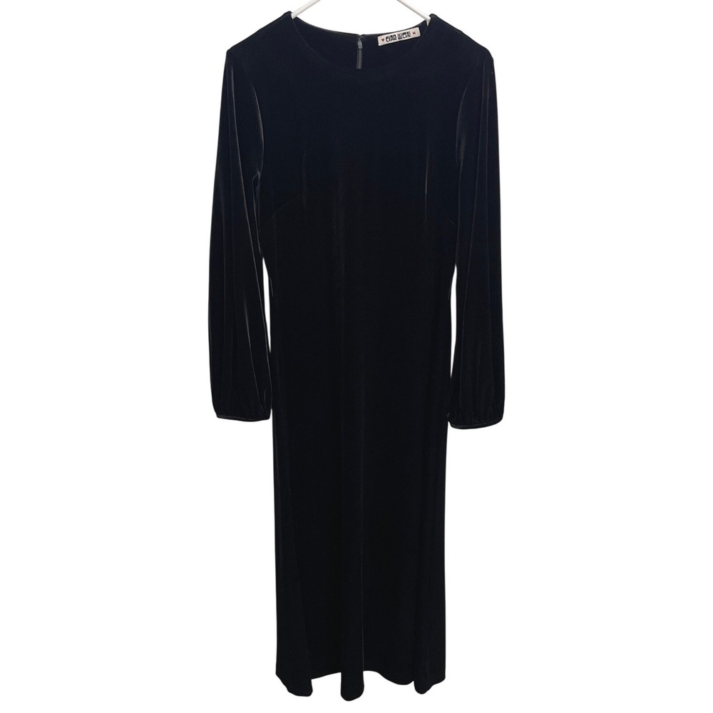 Ciao Lucia Black‎ Velvet Long Sleeve Maxi Dress Medium Witchy Goth Whimsigoth
